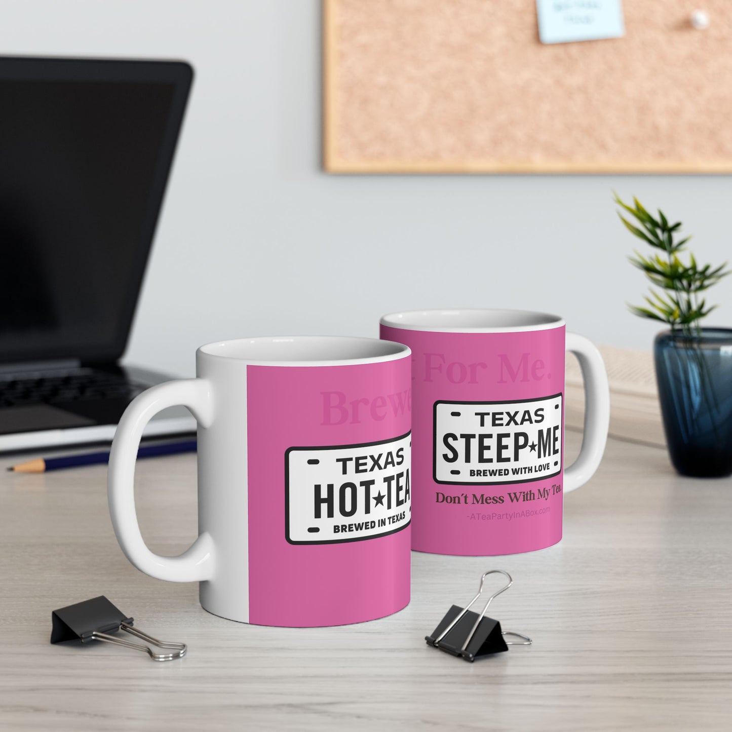Pink Texas Tea License Plate Coffee Mug