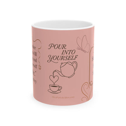 Inspirational Pink Self Care is NOT Selfish Tea Coffee Mug