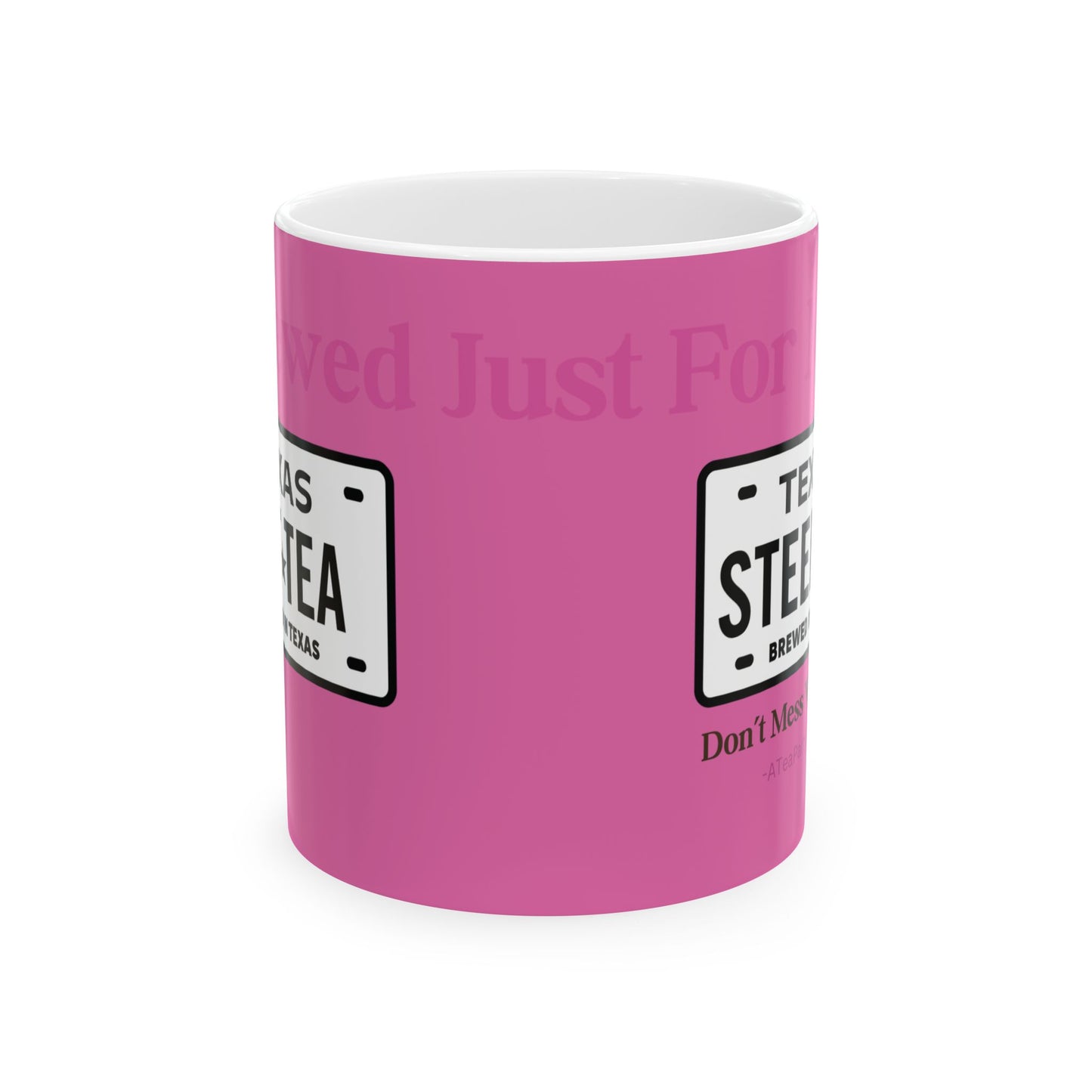 Pink Texas Tea License Plate Coffee Mug