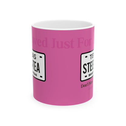 Pink Texas Tea License Plate Coffee Mug