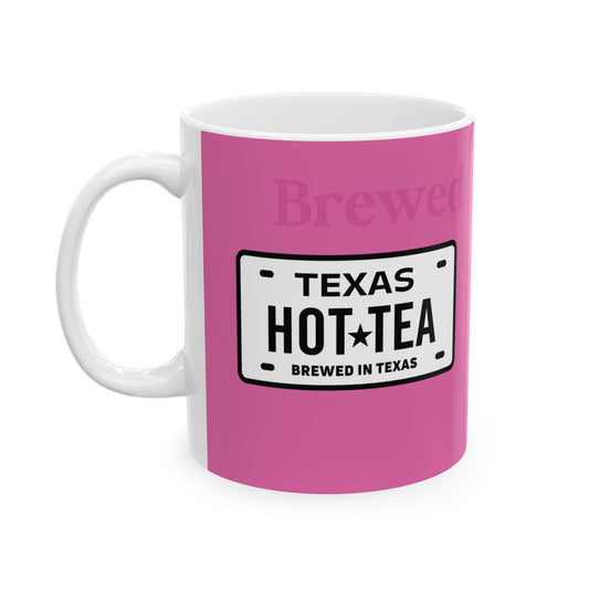 Pink Texas Tea License Plate Coffee Mug