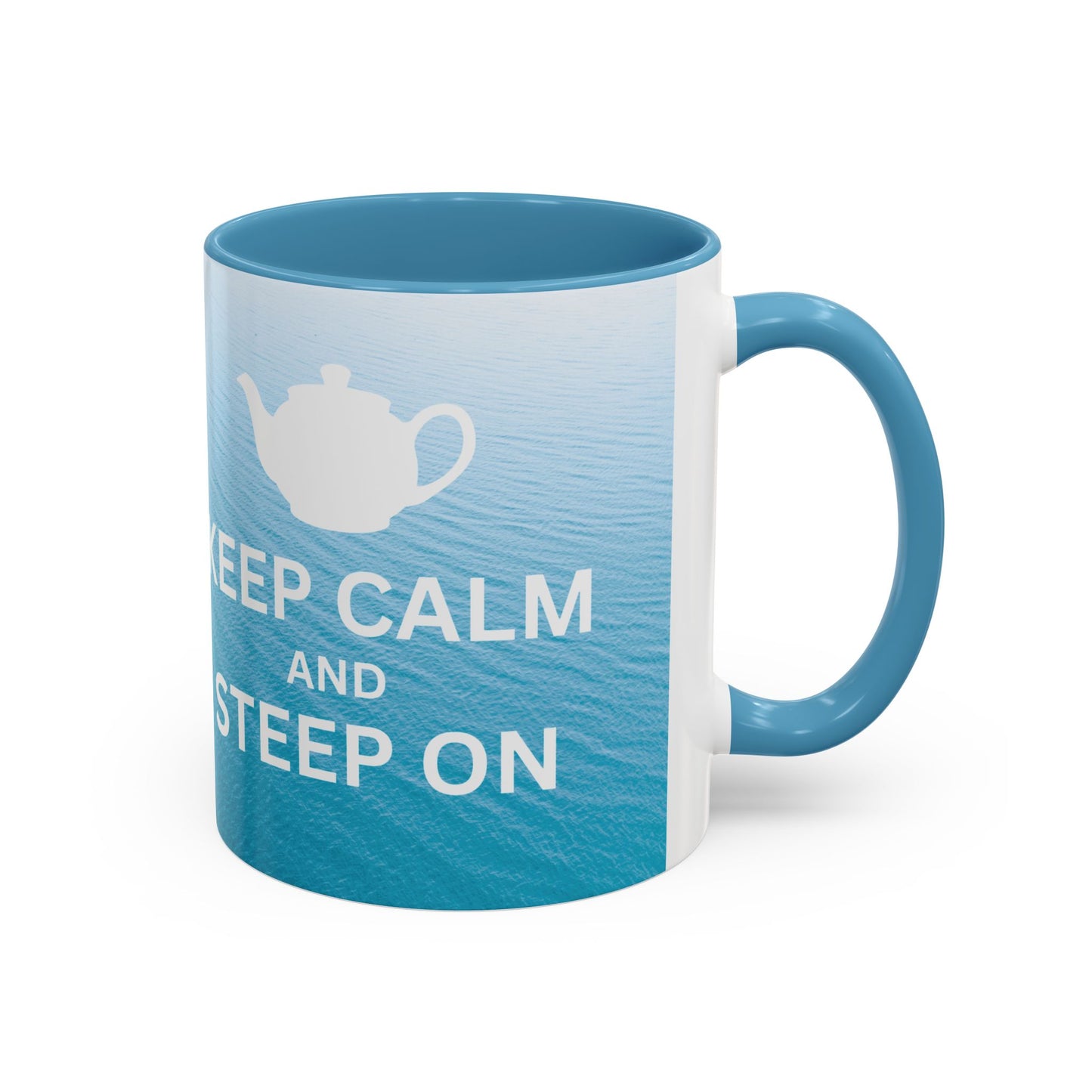 Keep Calm and Steep On Blue Ocean Tea Coffee Mug