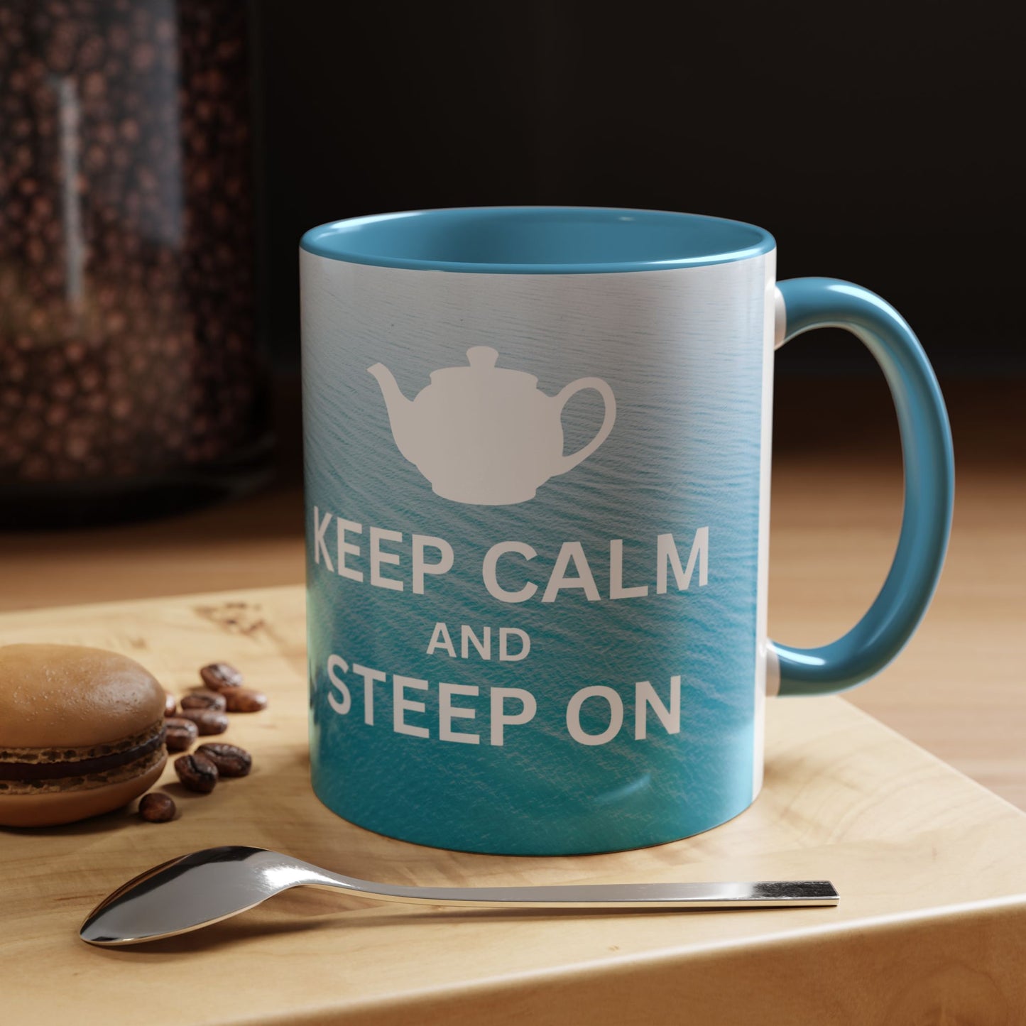 Keep Calm and Steep On Blue Ocean Tea Coffee Mug