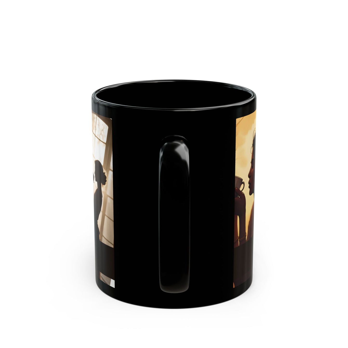 Inspirational Coffee Mug — "Pour Into Yourself" Black Ceramic Tea & Coffee Cup