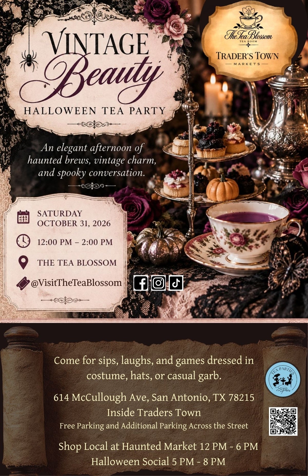 Vintage Beauty Halloween Tea Party