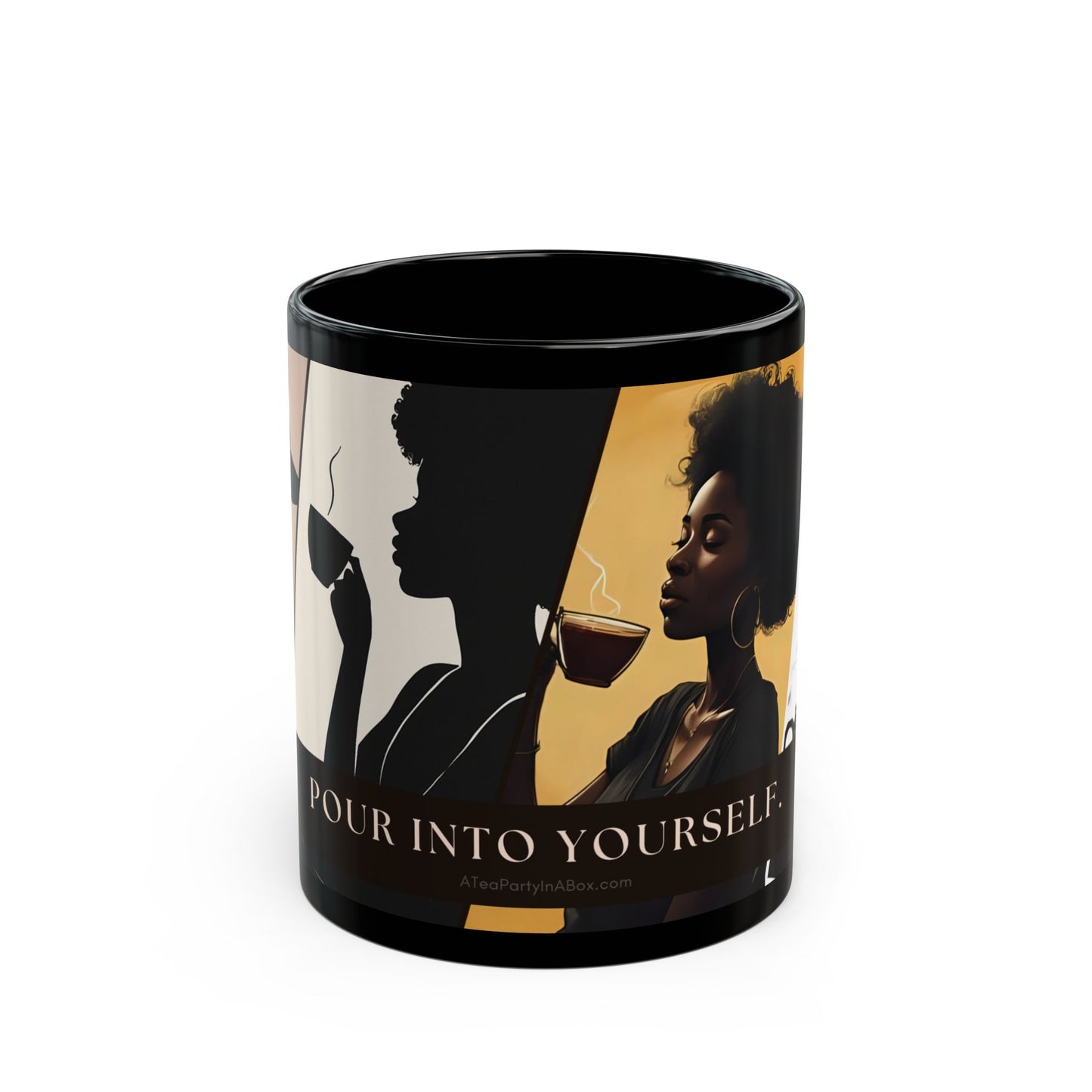 Black Girl Silhouette "Pour Into Yourself” Self Care Mug Coffee Cup